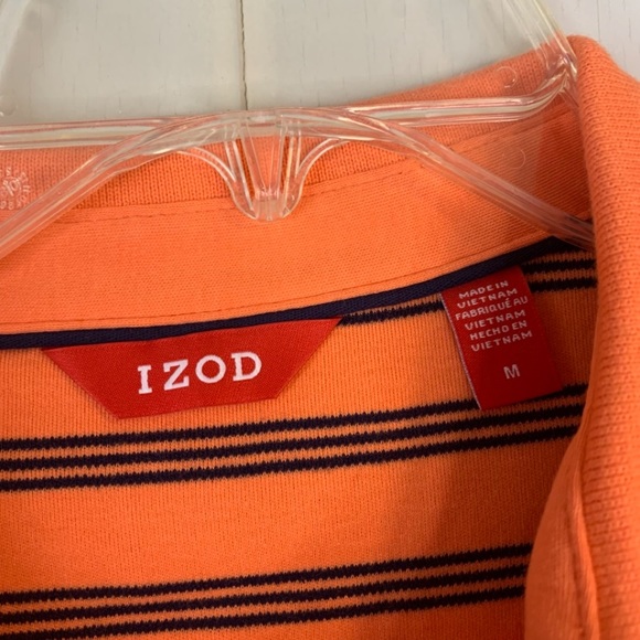 NWT $48 IZOD Med Mens Striped Windward Cool Polo Top with UPF - Picture 8 of 9